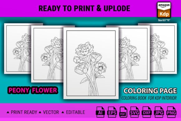Adult Coloring Pages: The Peony's Bloom
