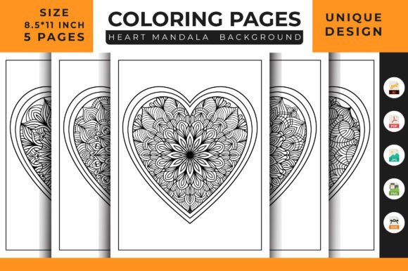 Heart Floral Mandala Coloring Pages 16: A Versatile Design Asset for Practical Creators
