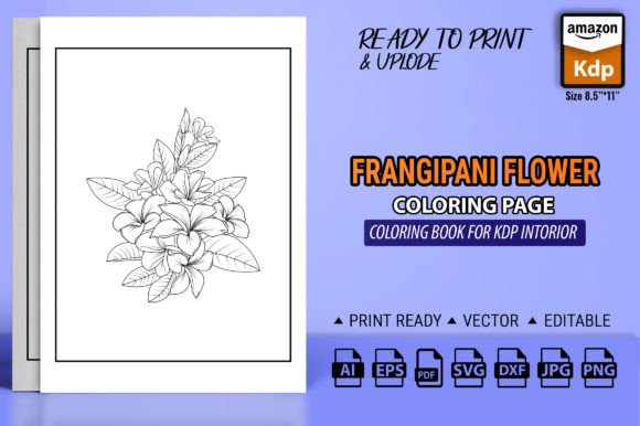Plumeria Frangipani Flower Adult Coloring Book