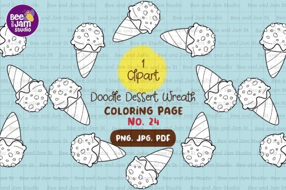Unleash Creativity with Kawaii Dessert Wreath Clipart